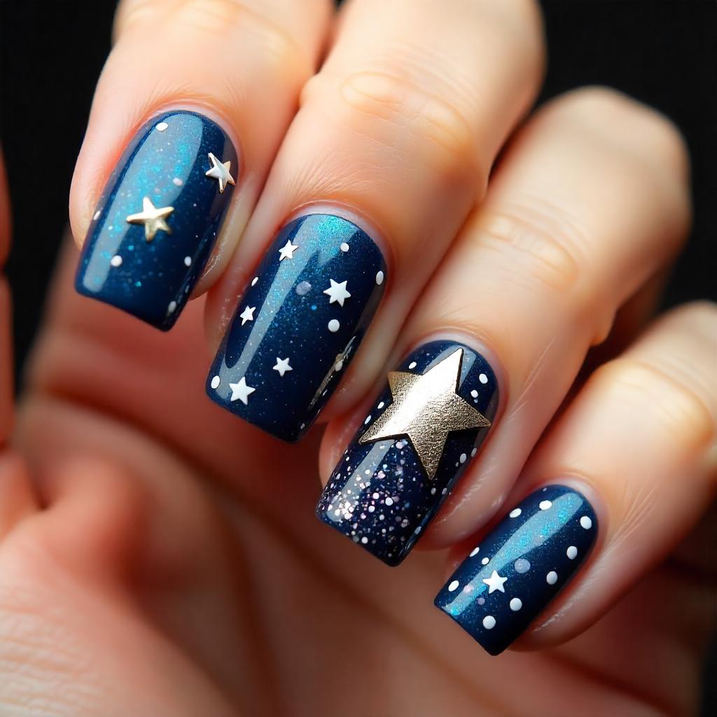 Wild West Stars nail art