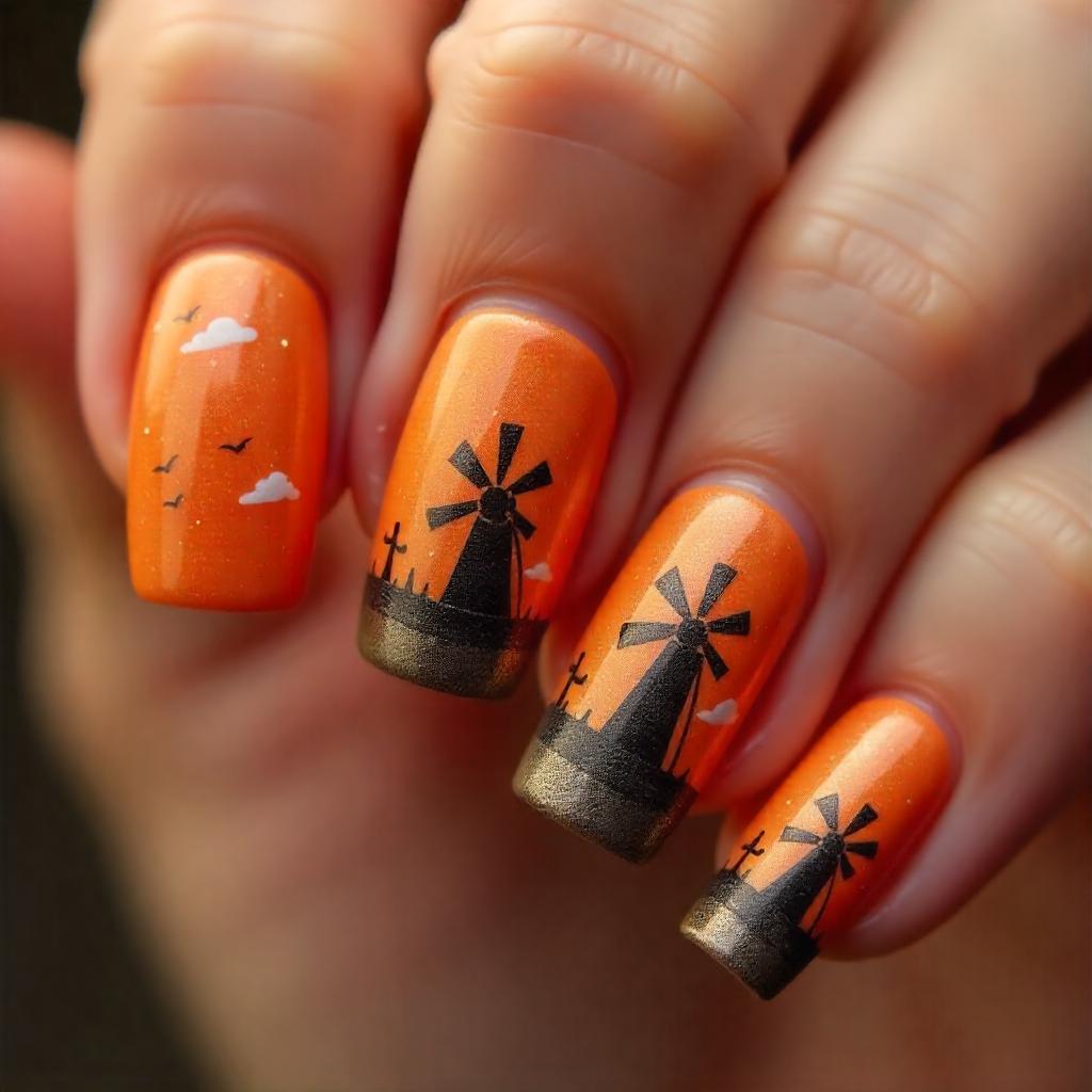 Windmill Spins nail art