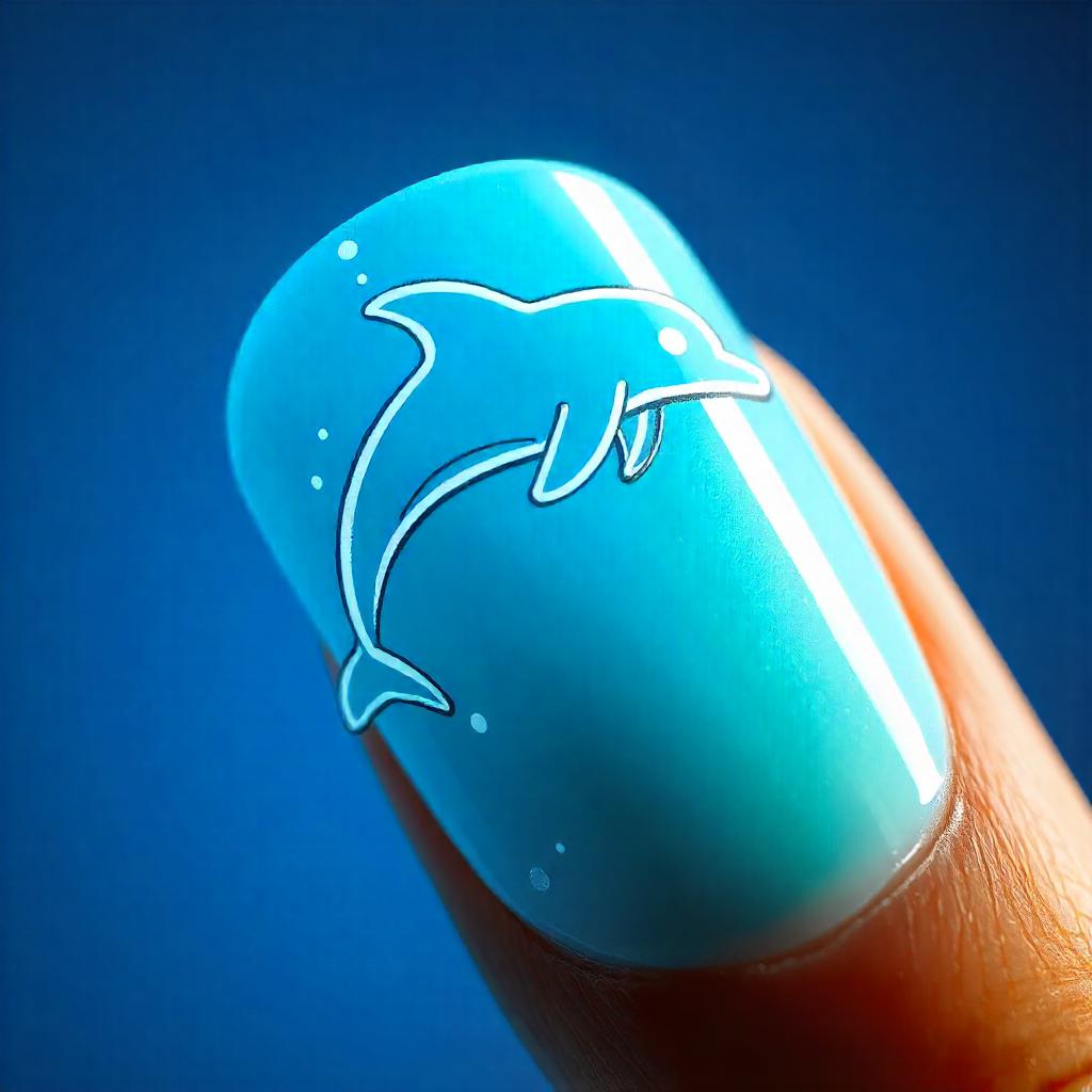 aqua blue dolphin nail designs