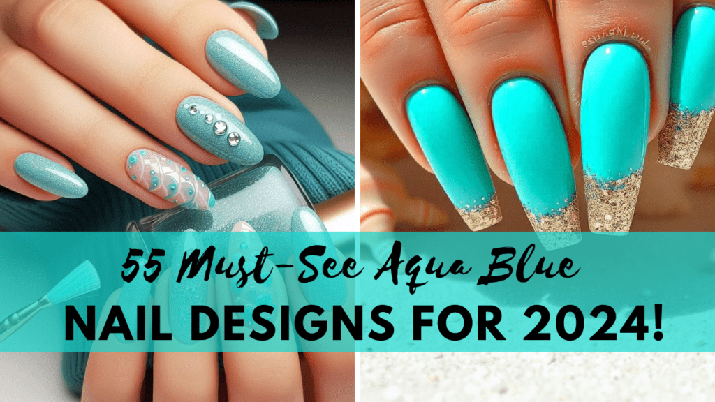 aqua blue nail designs