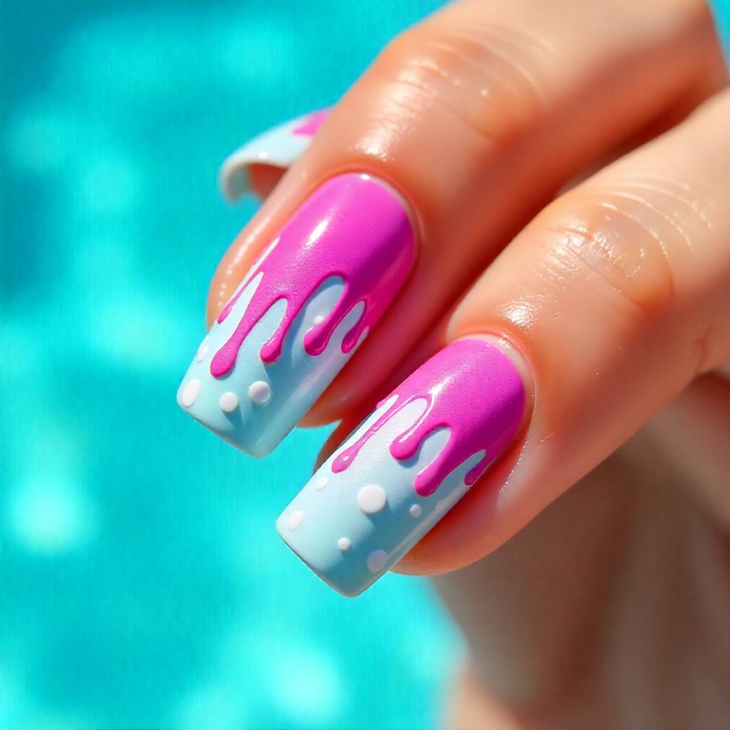 aqua blue popsicles nail designs