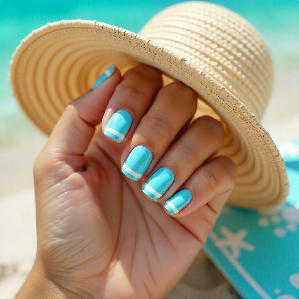 beach stripes nail designs