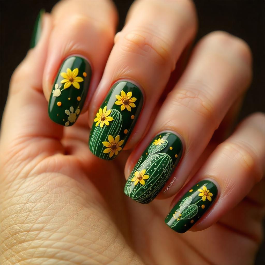 cactus nail designs