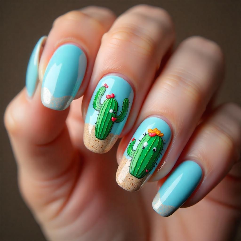 cactus nail designs