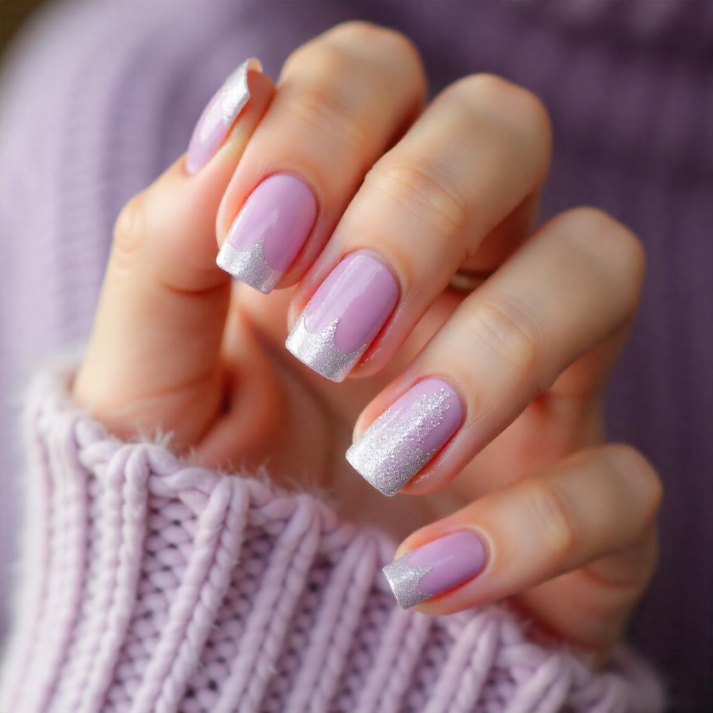 french tip lavender nail deisgns