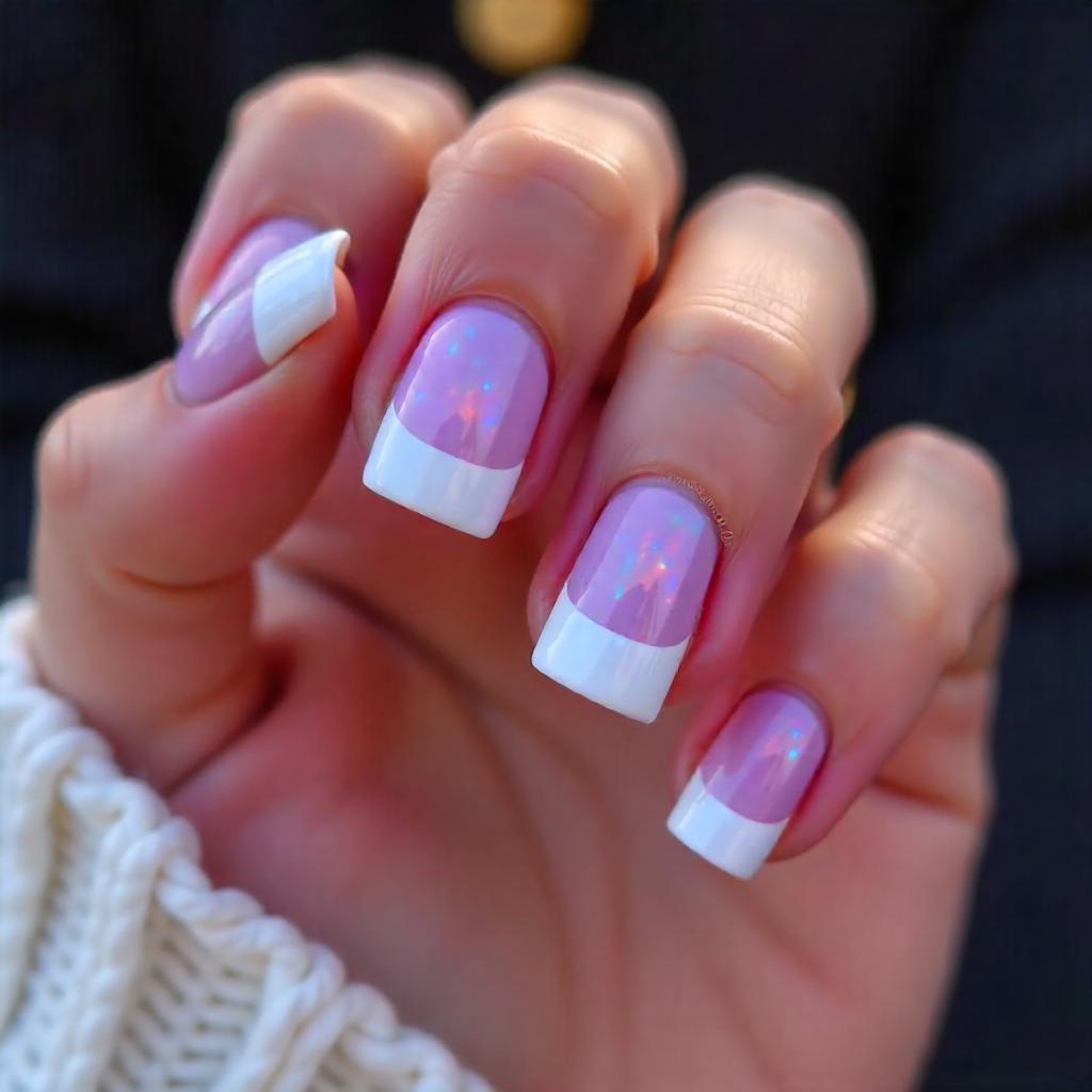 french tip lavender nail designs