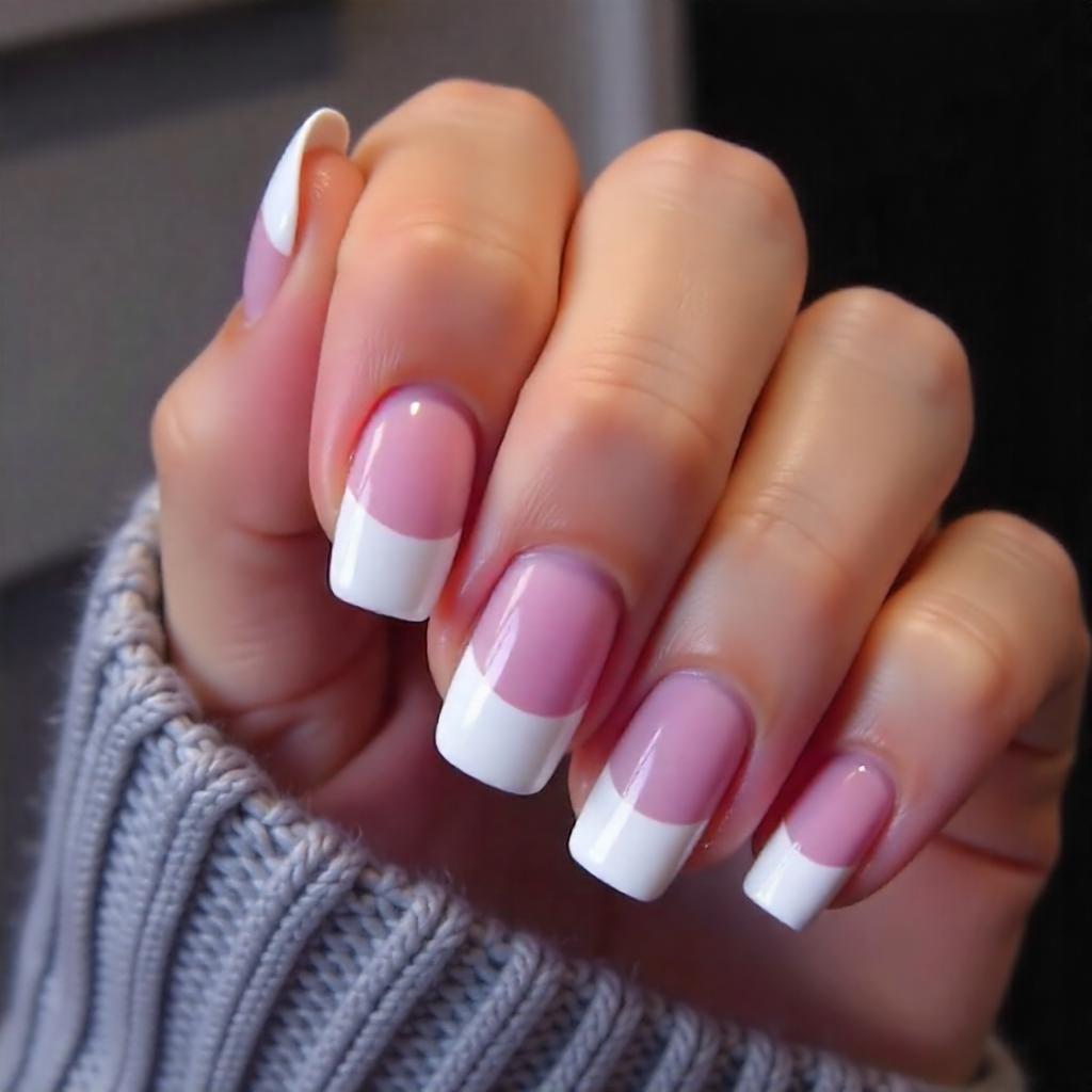 french tip lavender nail designs