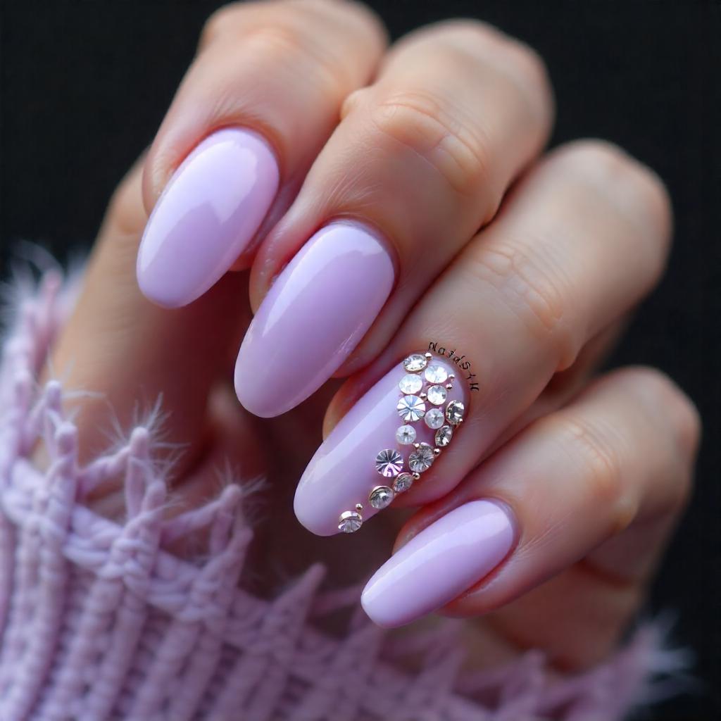 gemstone accent lavender nail designs