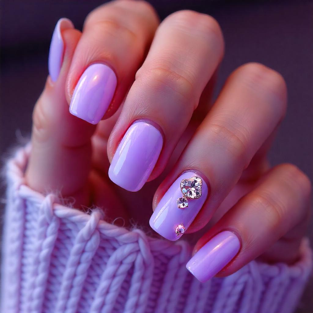 gemstone accent lavender nail designs