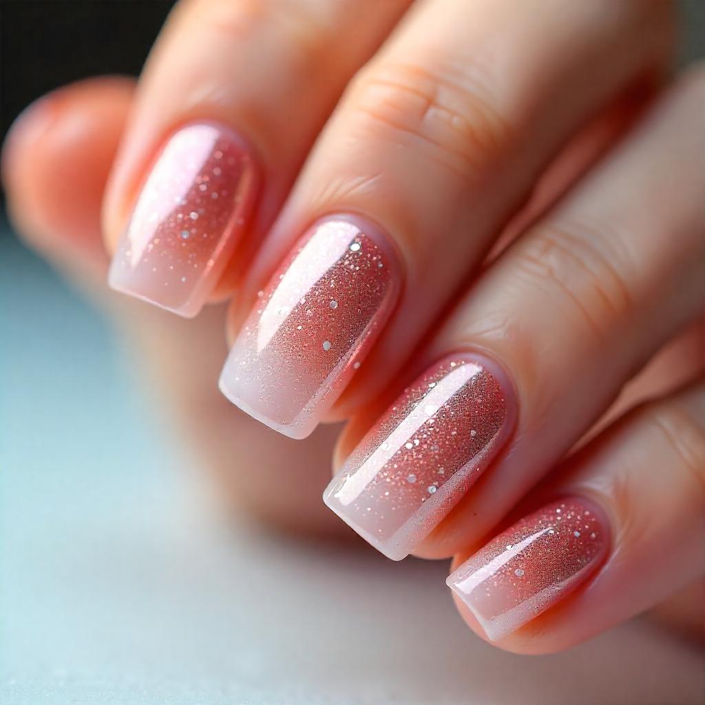 rose ombre nail design