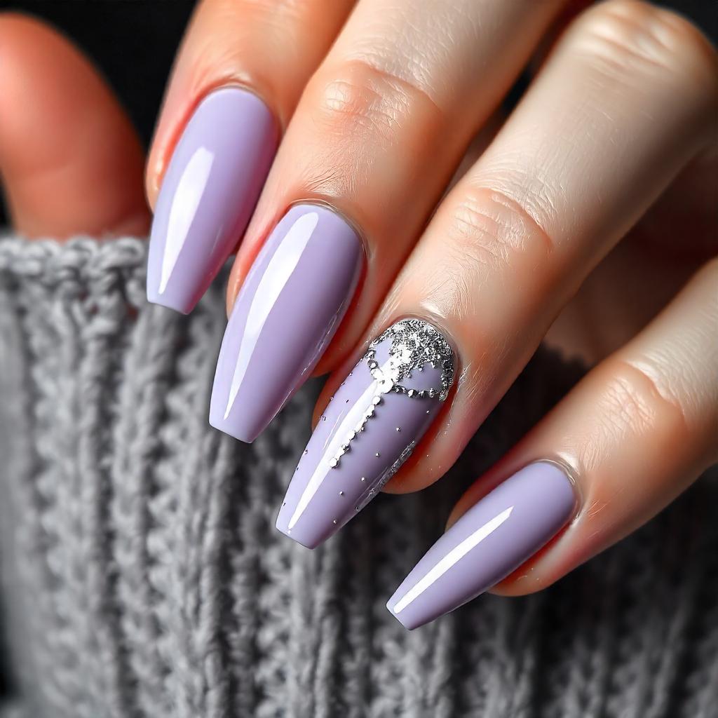 lavender and silver nail designs