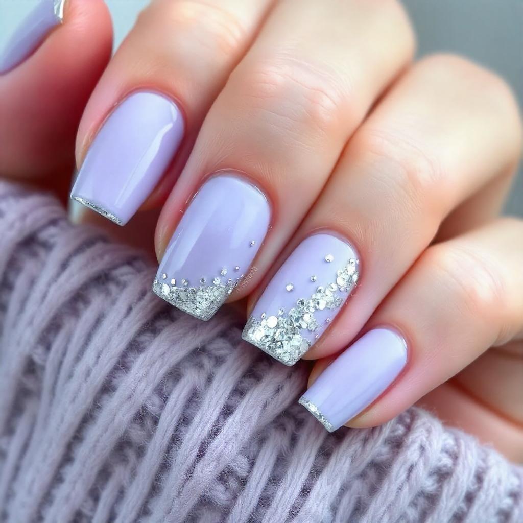 lavender and silver nail designs