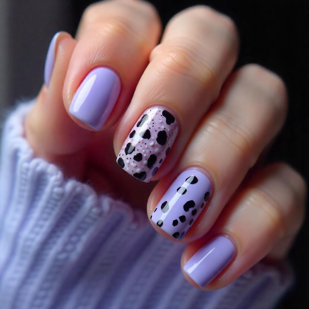 leopard print lavender nail designs