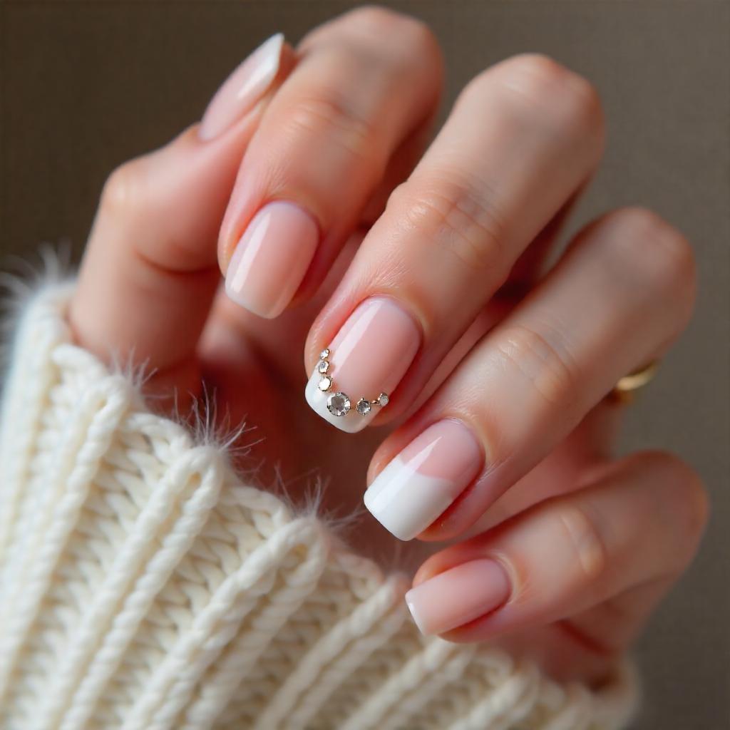 minimalist rhinestone nail designs