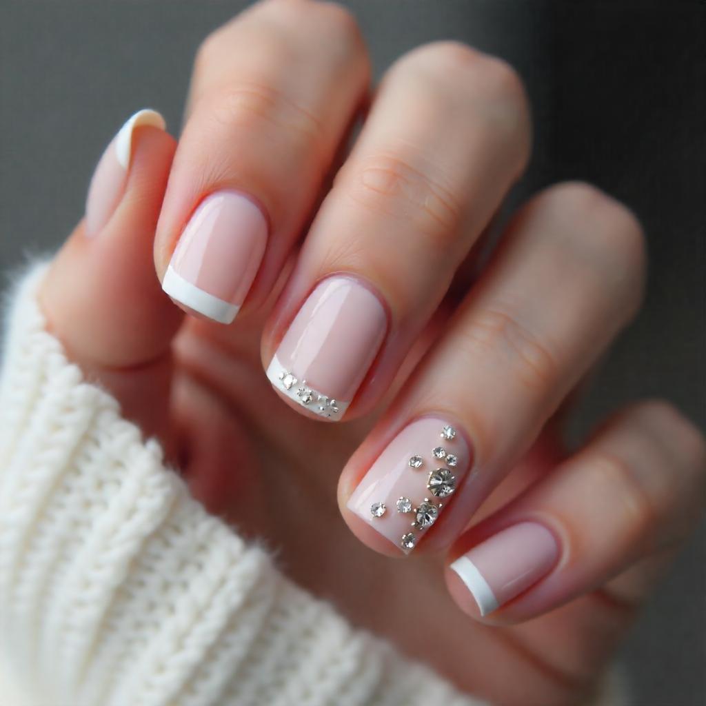 minimalist rhinestone nail designs