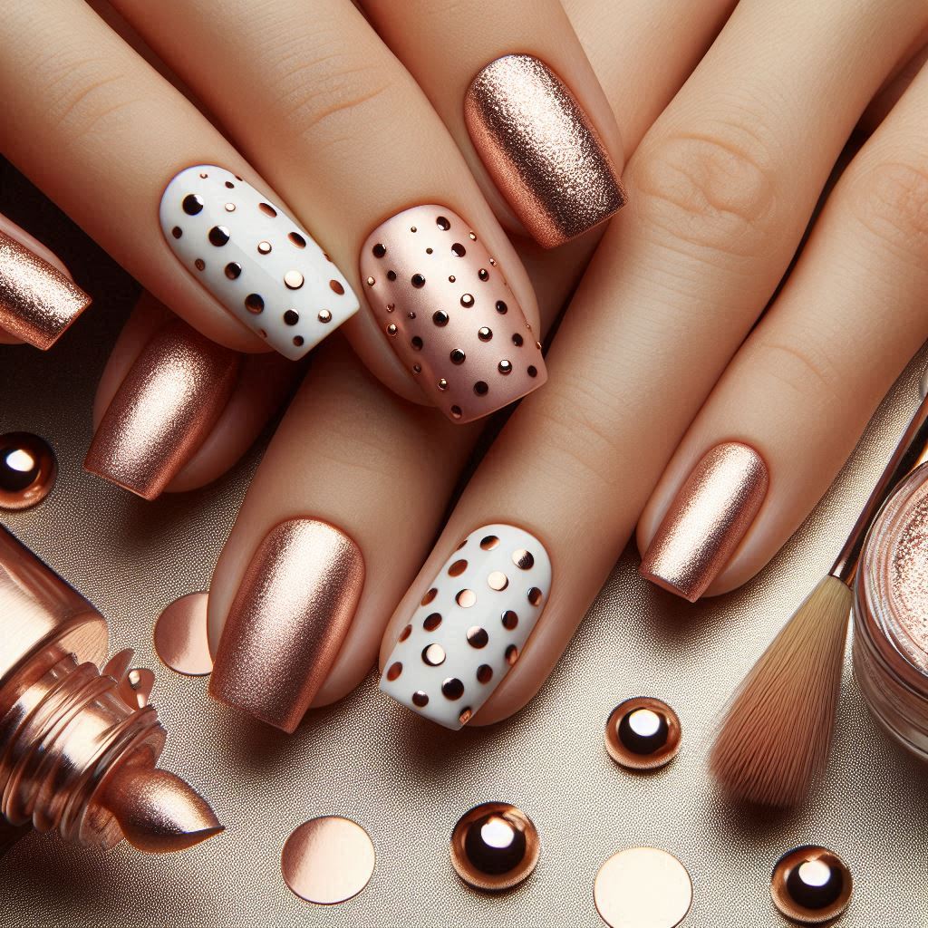 polka dots nail designs