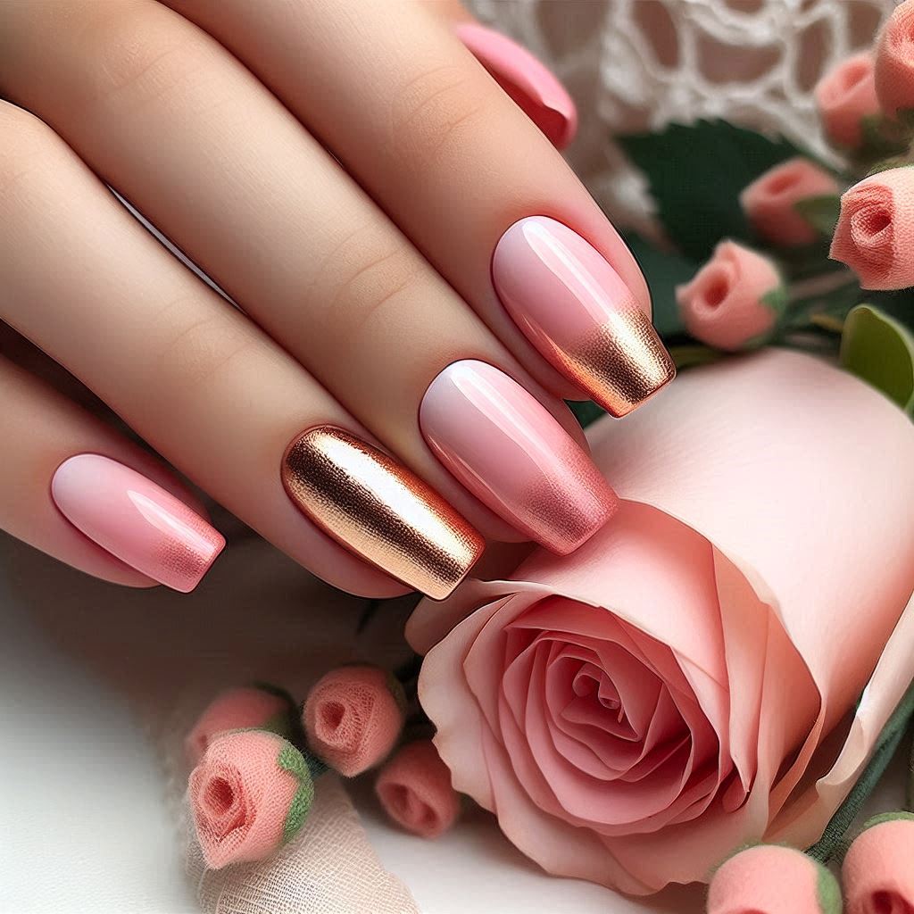 rose ombre nail designs