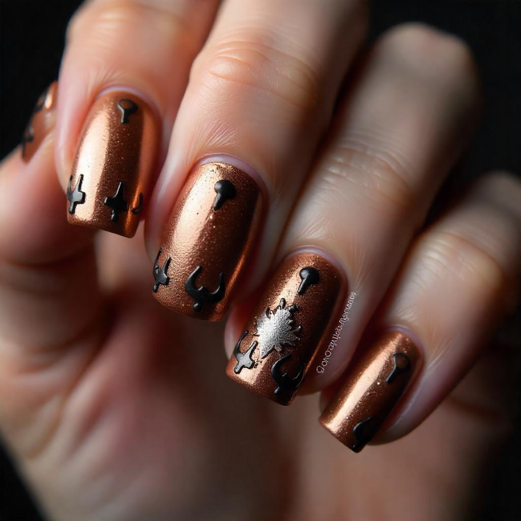 rusty spurs-inspired Western nail art