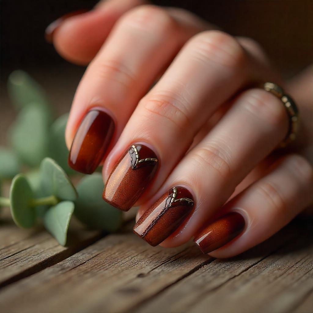 saddle brown western nails