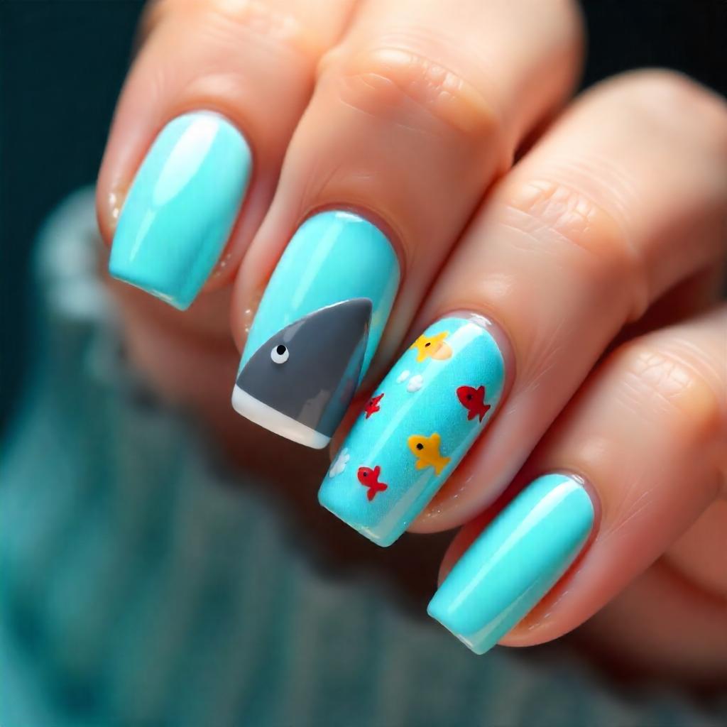 shark fin nail designs