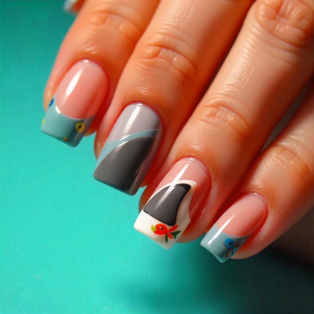 shark fin nail designs