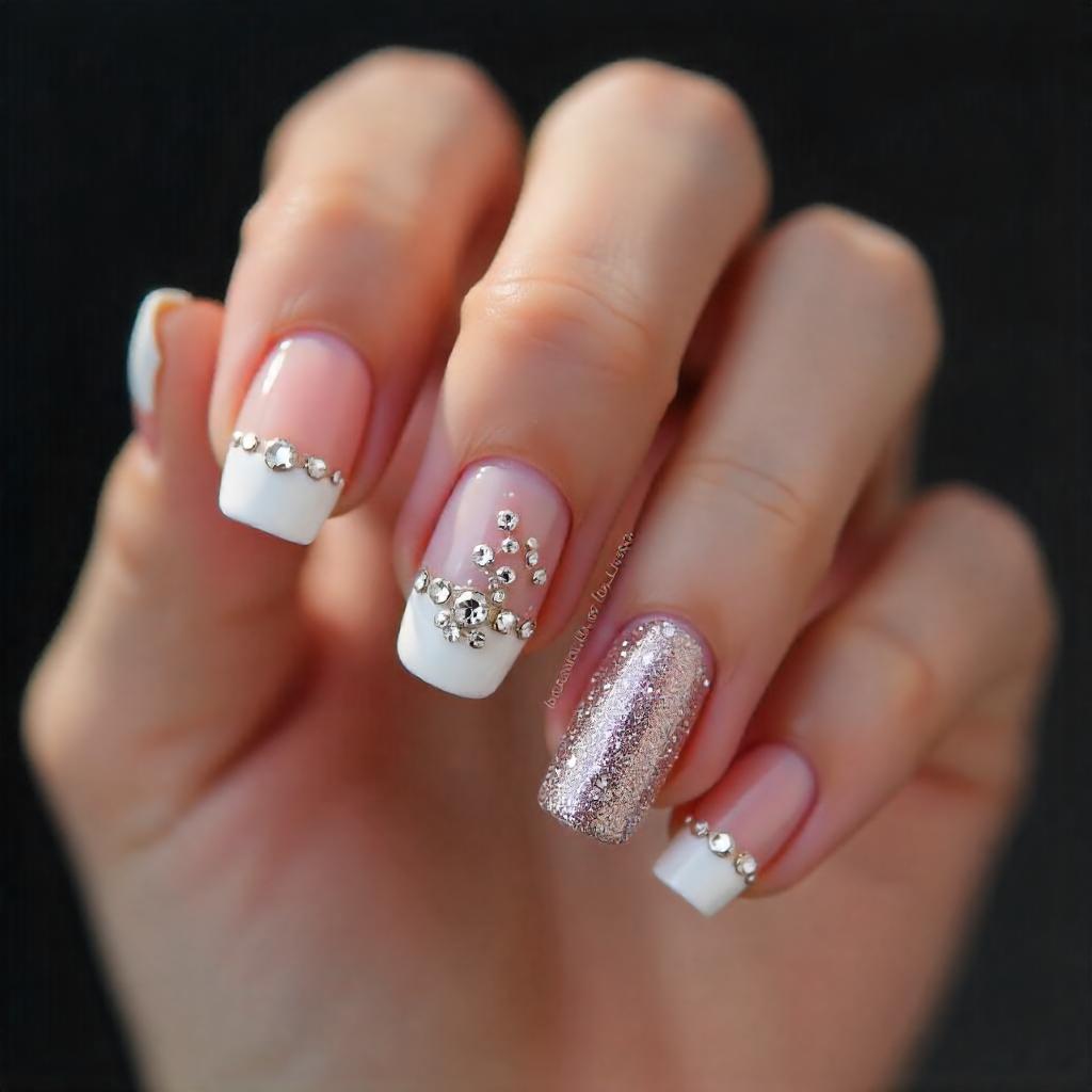 sophisticated rhinestone nail designs