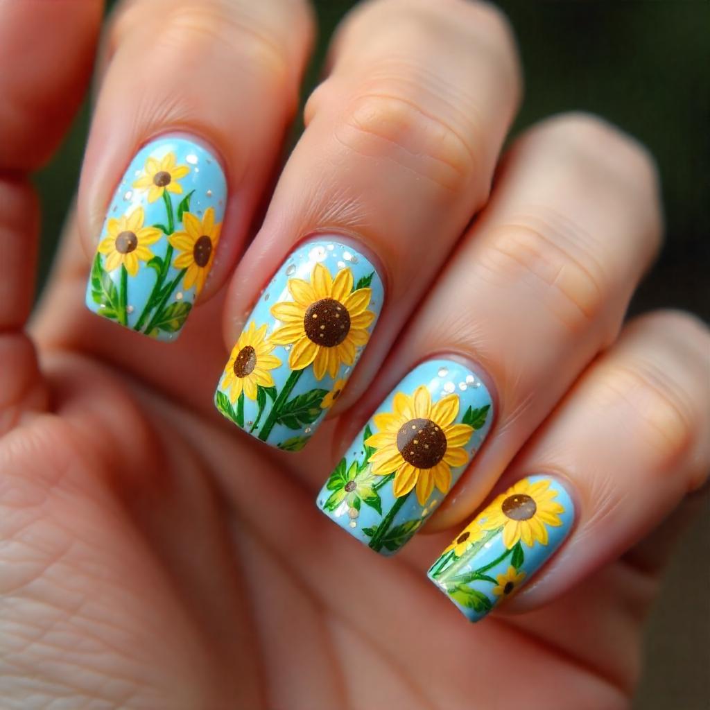 sunflower nails