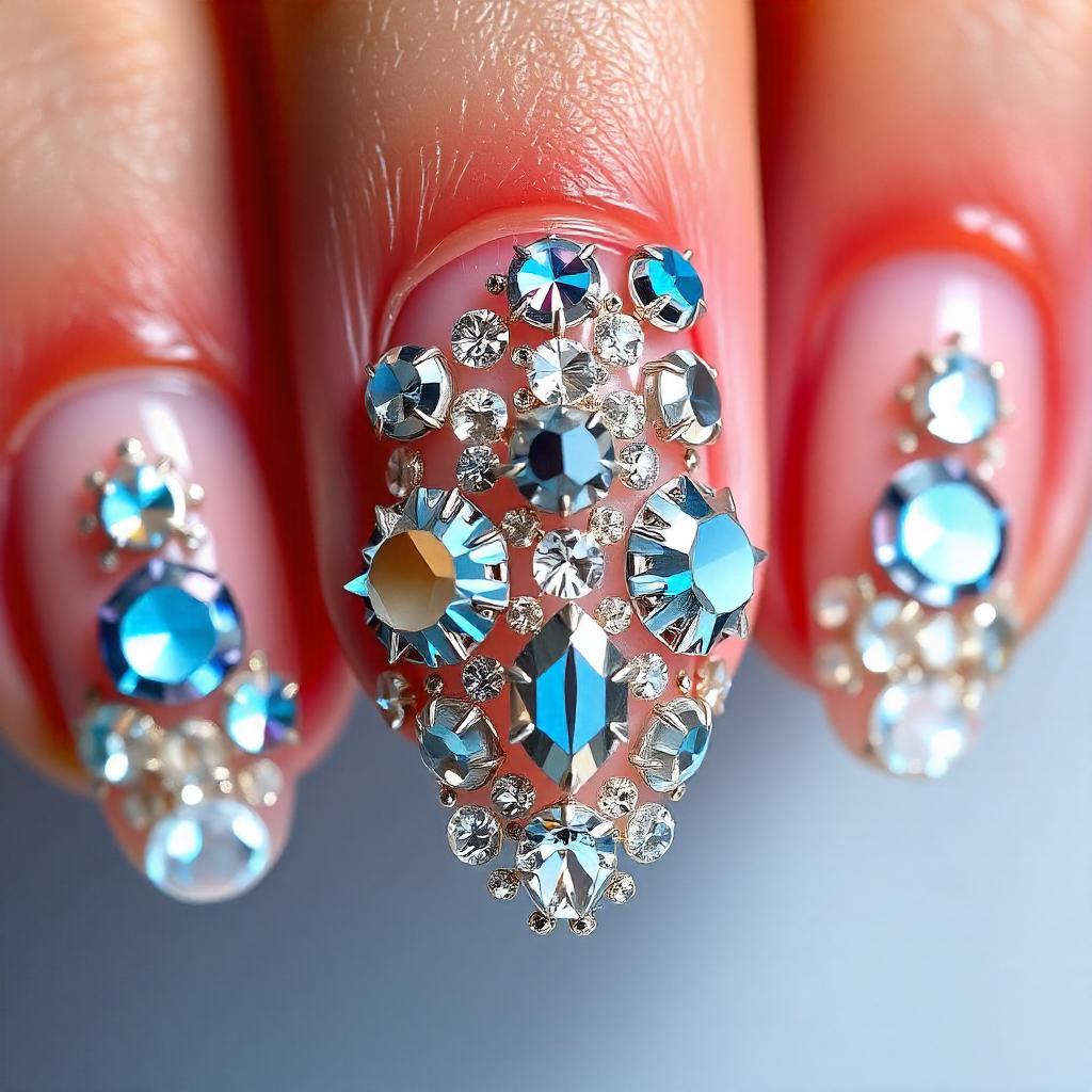 3D rhinestone nail art