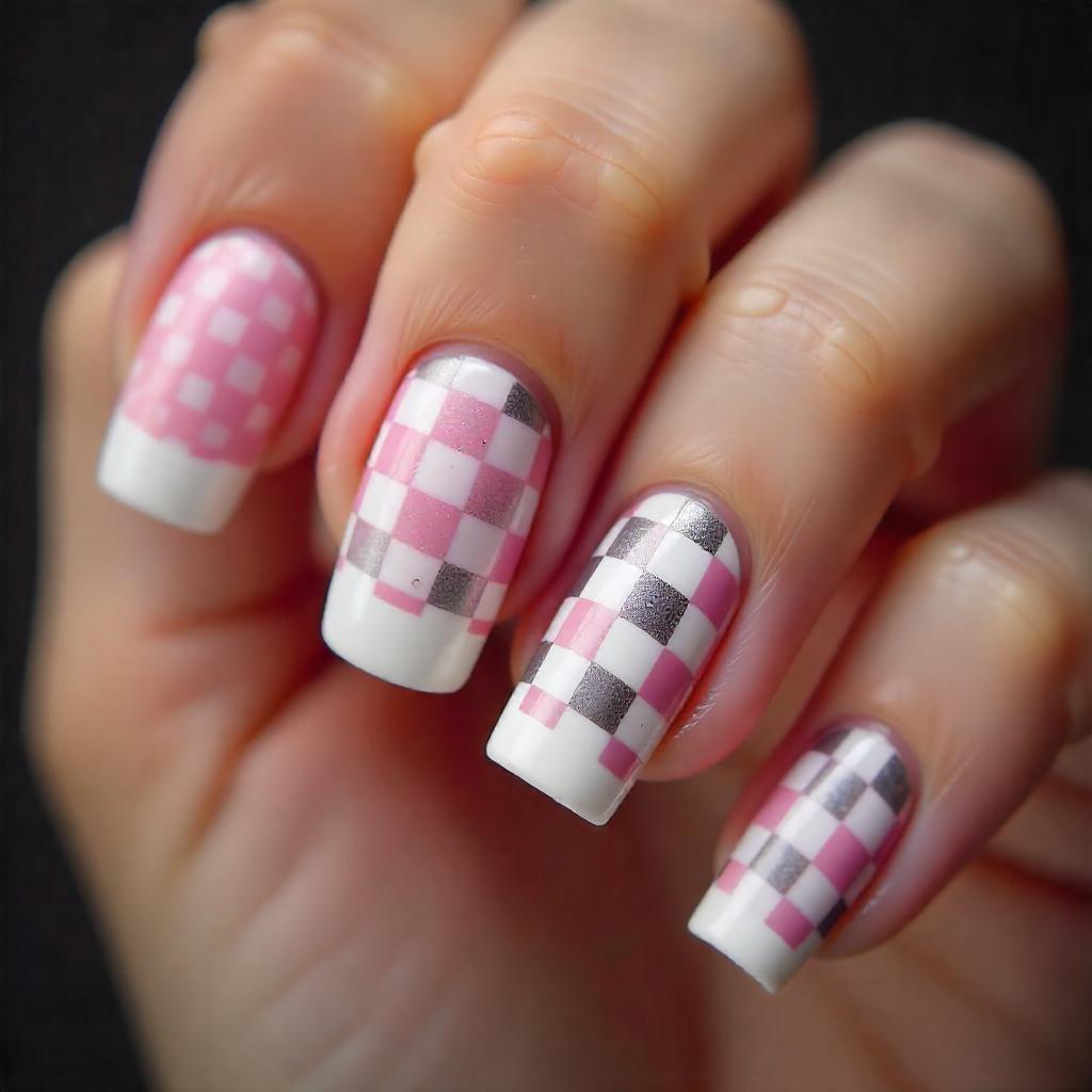 Checkmate Chic Nail Art