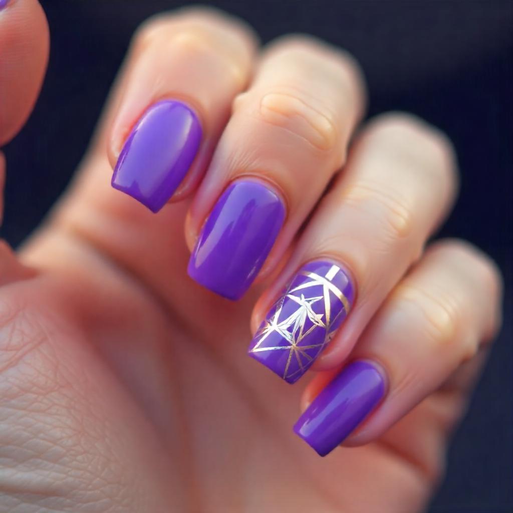 Geometric Purple Nail Designs 2024 