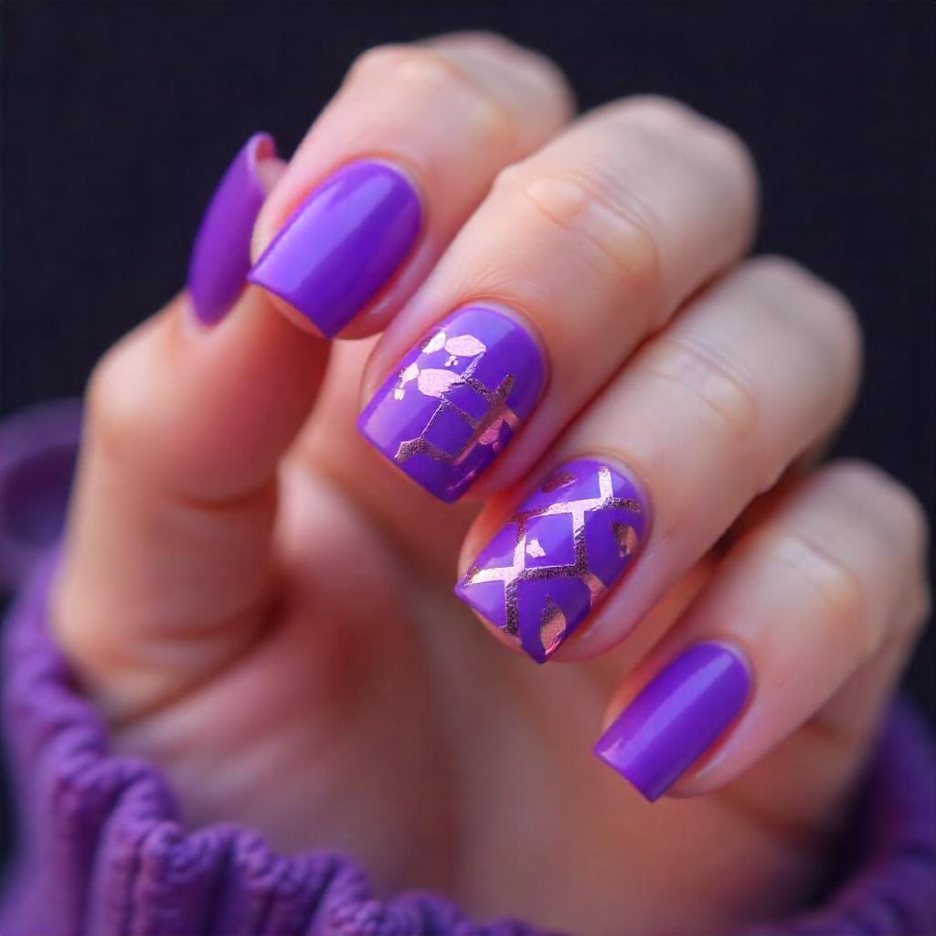 Geometric Purple Nail Designs 2024 