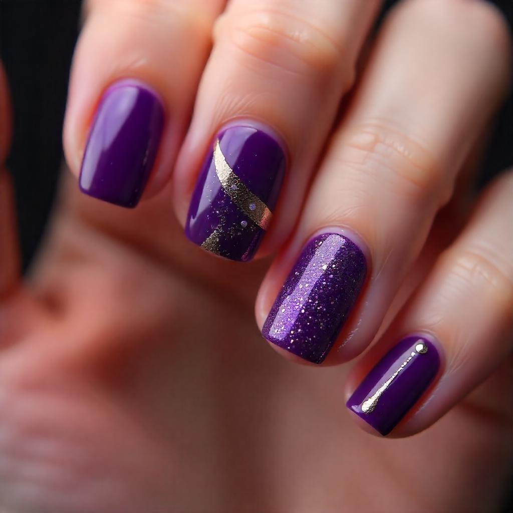 Gold and purple nail designs 2024