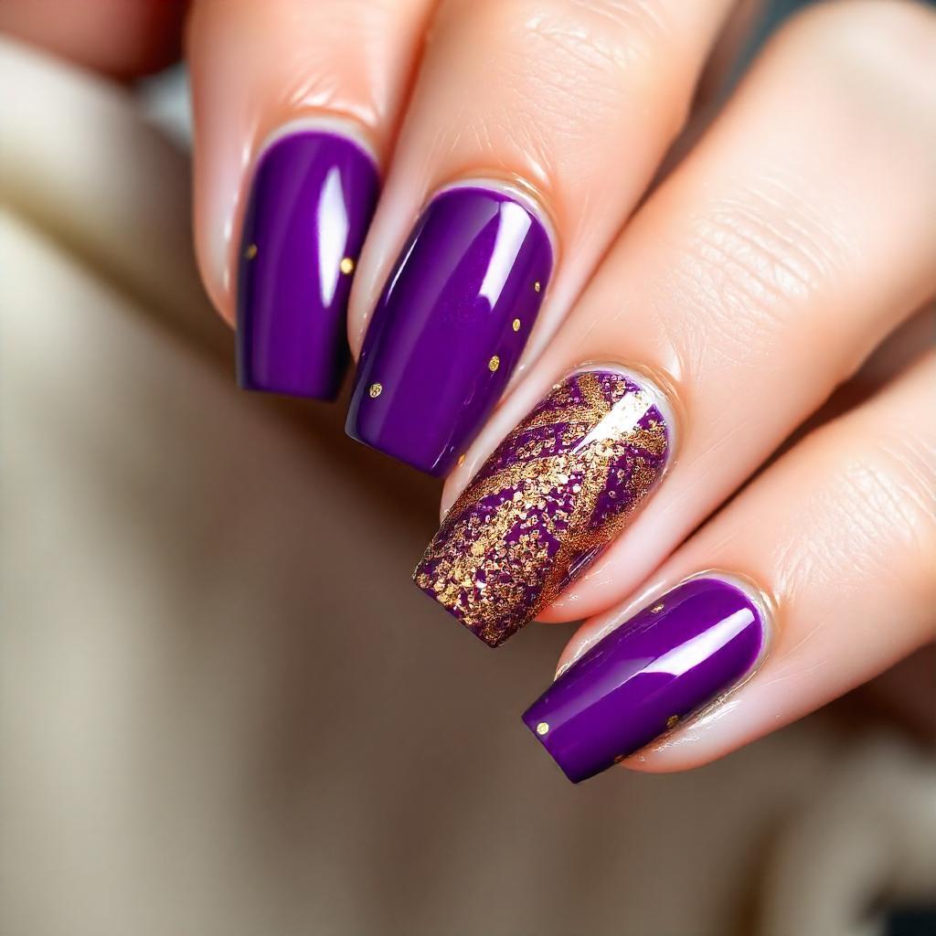 Gold and purple nail designs 2024