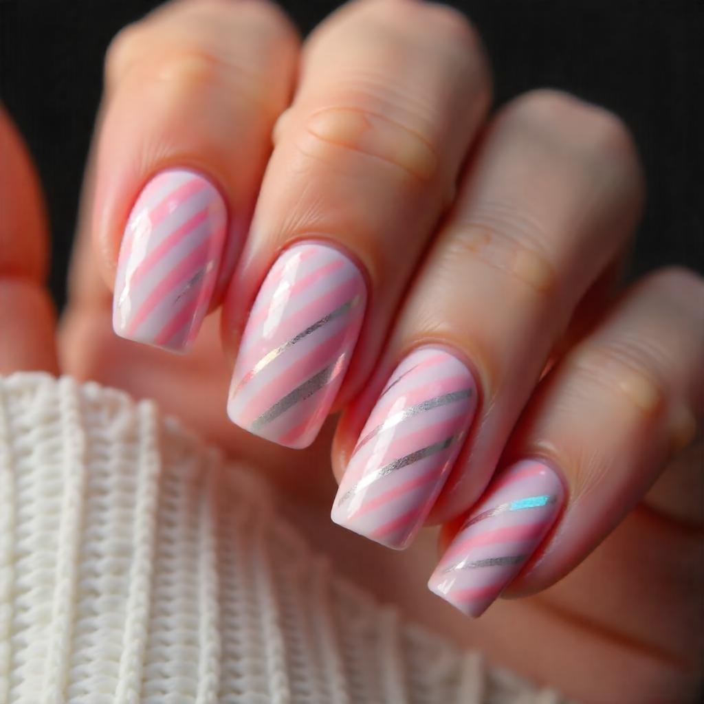 Gradient Lines Nail Design