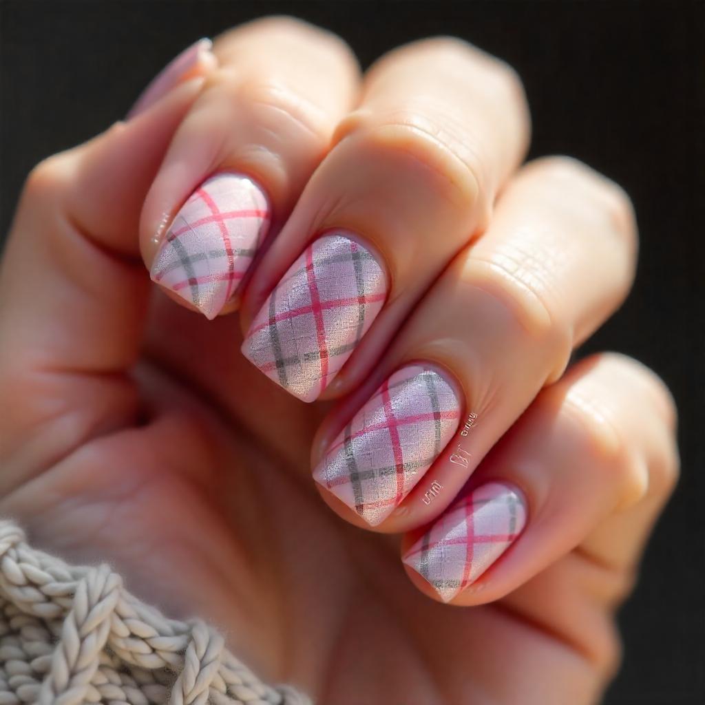 Mini Plaid Pattern nails