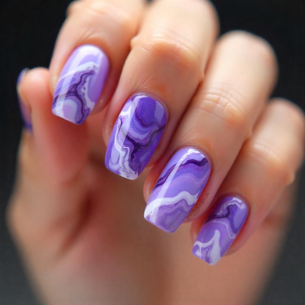 Purple Marble Nail Designs 2024