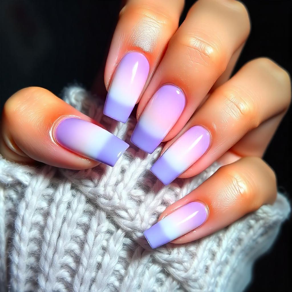 Purple ombré nail designs