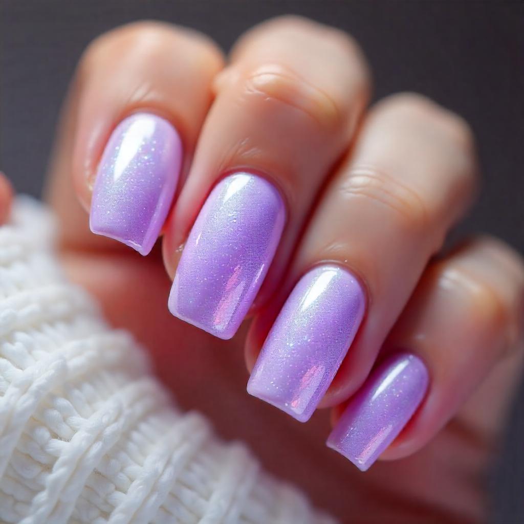 Shimmering Lilac Nails