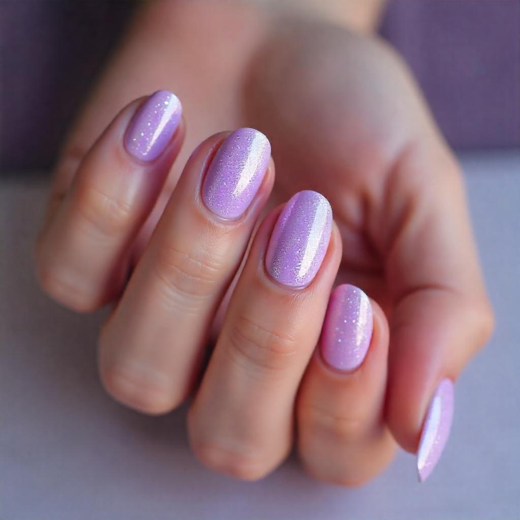 Shimmering Lilac Nails