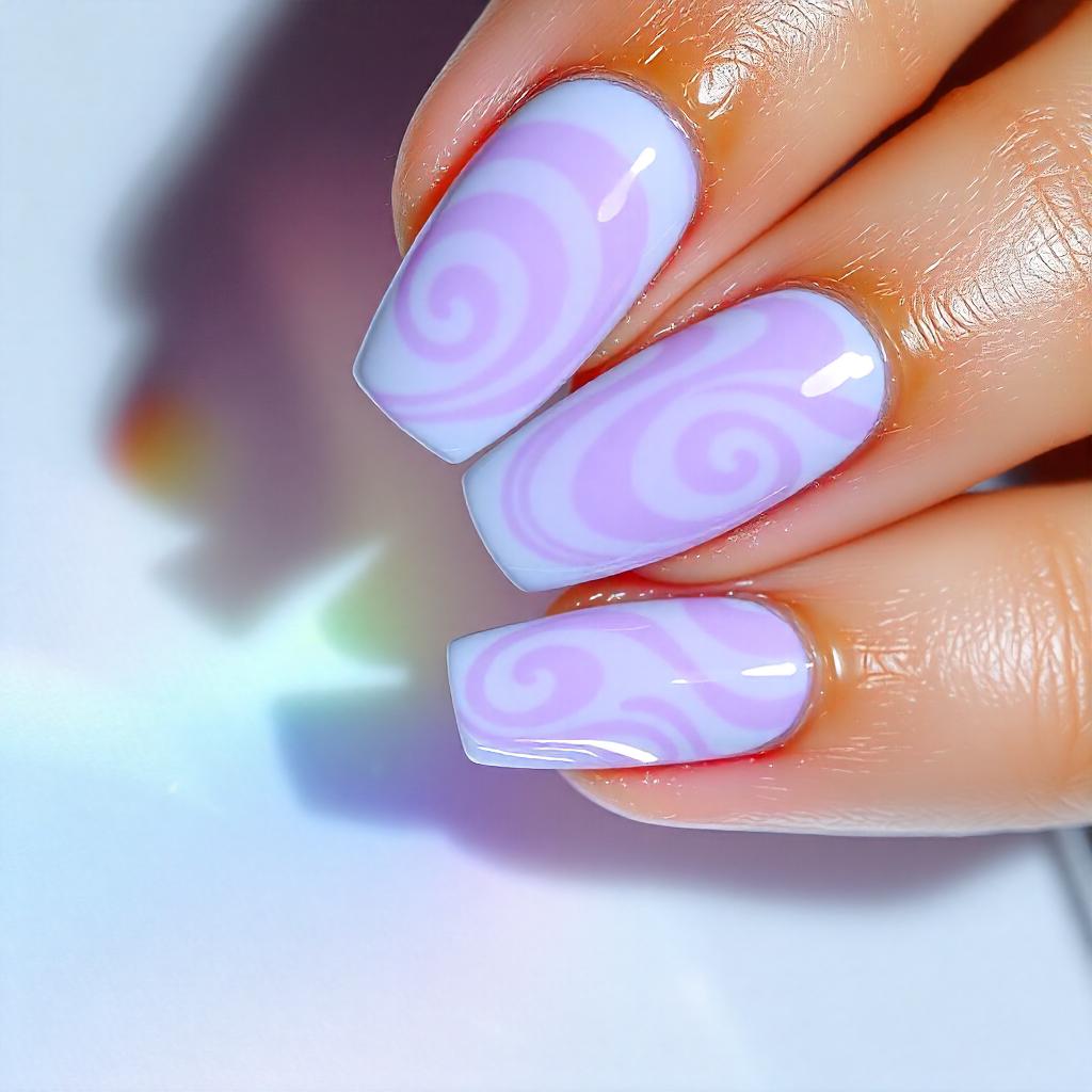 Swirl Purple nail art