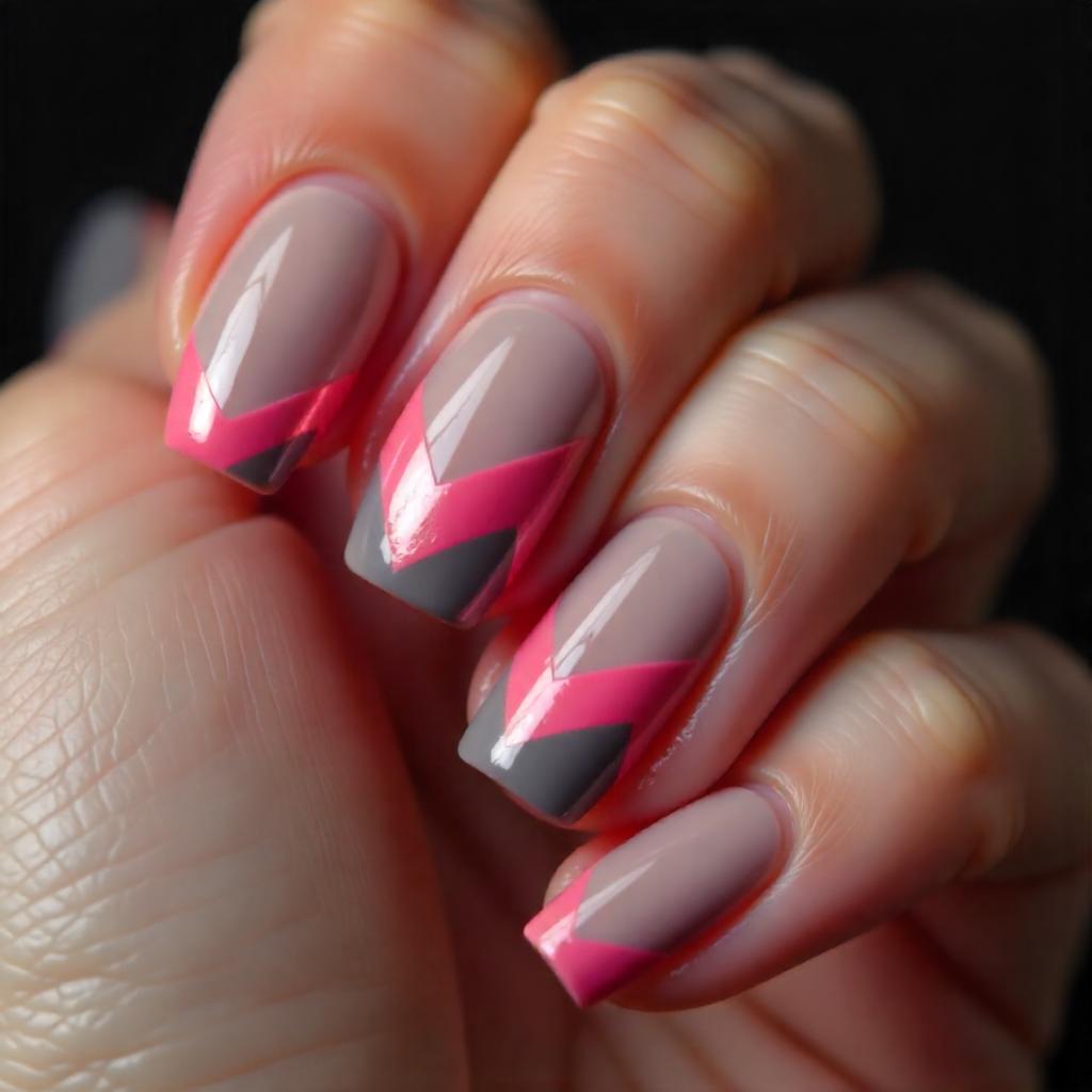 Zigzag Borders Nail Designs