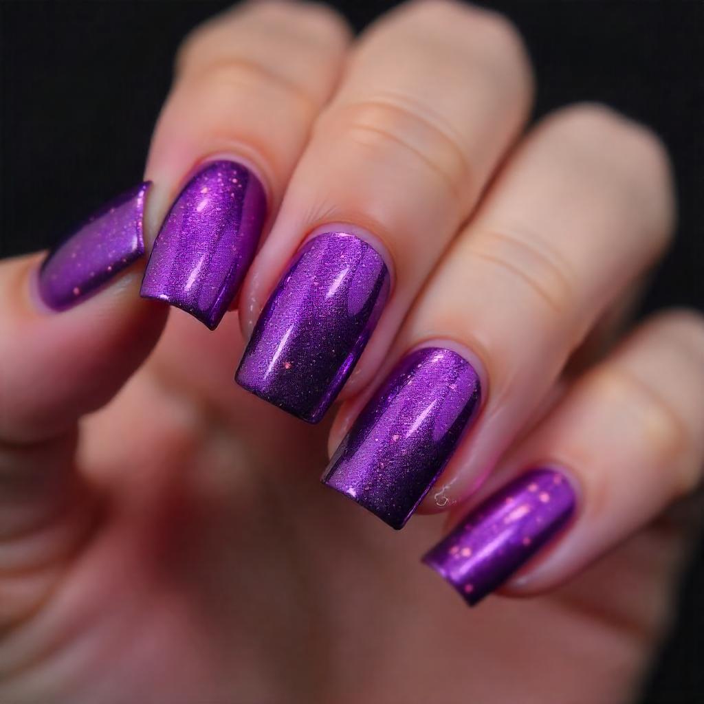 chrome purple nails