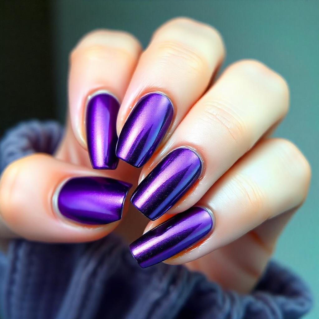 chrome purple nails