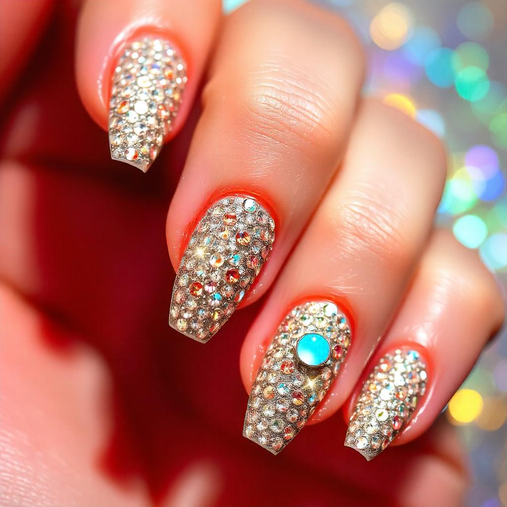 rhinestone nail designs