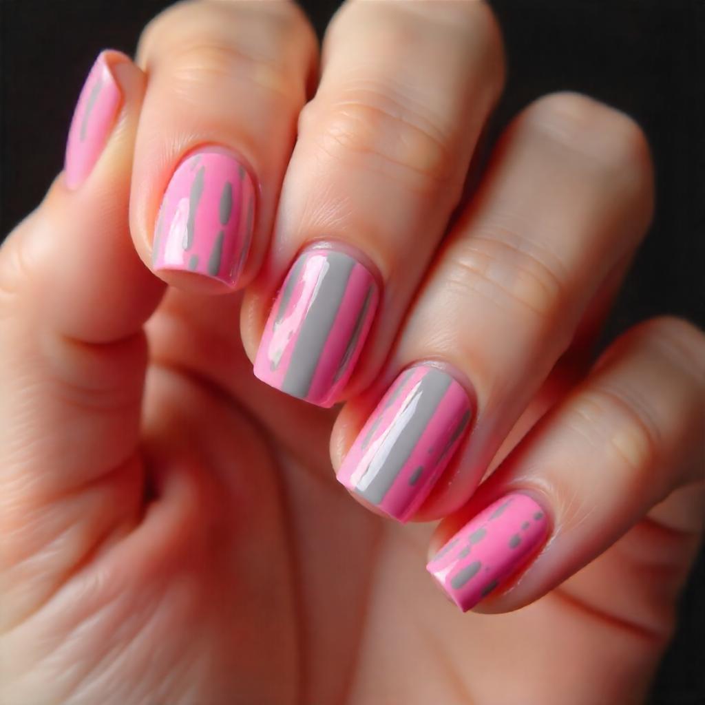 stripe nail art