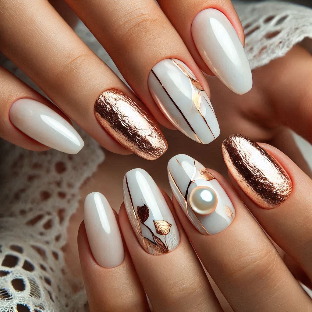 Pearl White with Rose Gold Foil Details