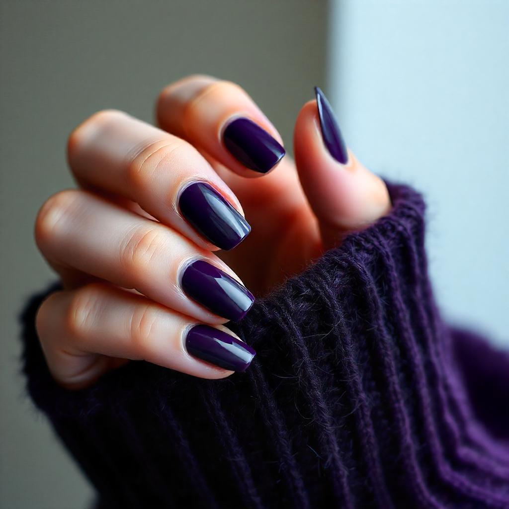 Dark Purple fall nail designs