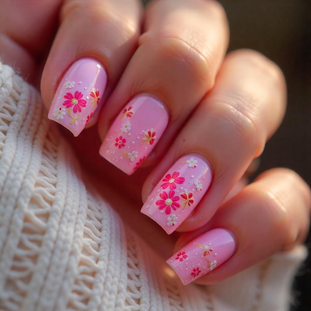 Floral Swirls nail designs