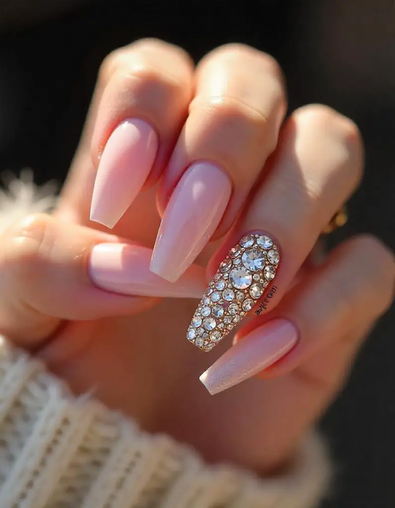 Long Nails with Rhinestones