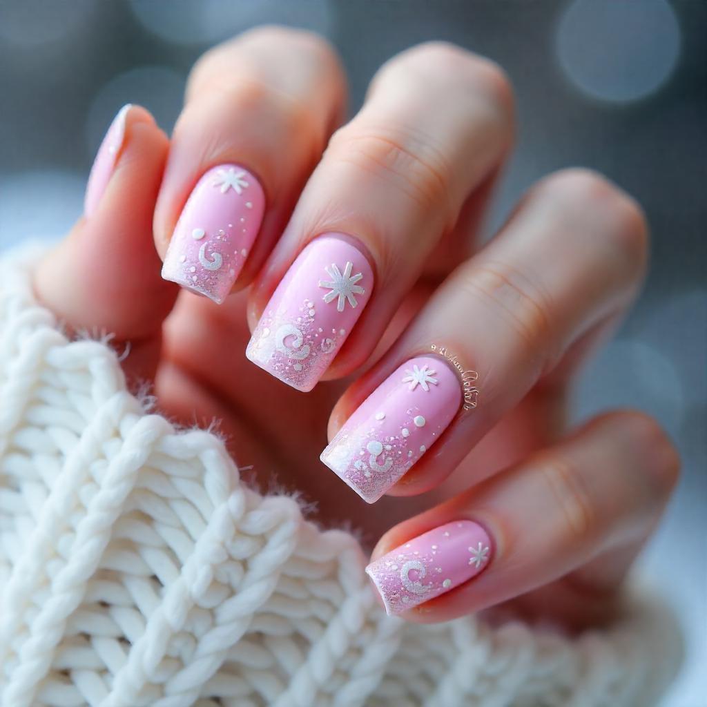 Pink Snowflake-Inspired Swirls